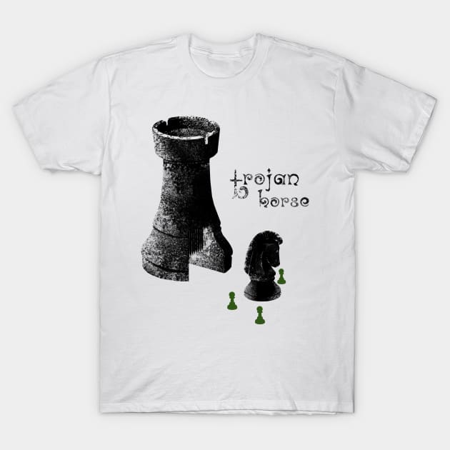 chess rook- trojan horse T-Shirt by gazonula